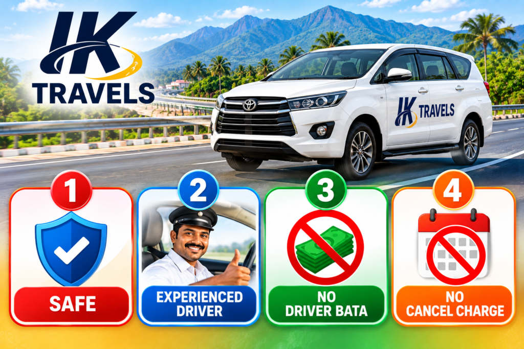 outstation cabs
Infographic showing tips on how to book cheap outstation cabs in Coimbatore without hidden fees.